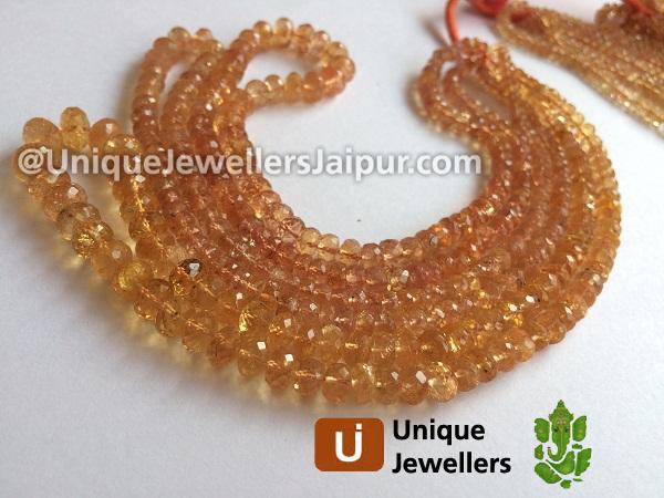 Imperial Topaz Far Faceted Roundelle Beads